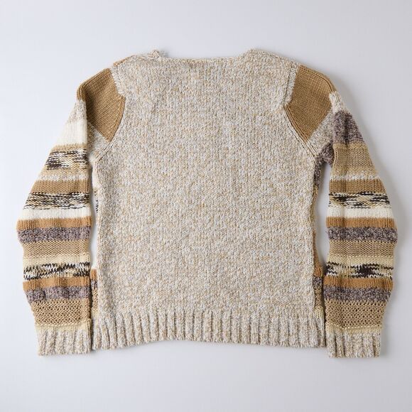 Vtg Carducci Womens Patchwork Sweater Medium Knit Crew Neck Cottagecore Boho Y2K - Picture 7 of 10